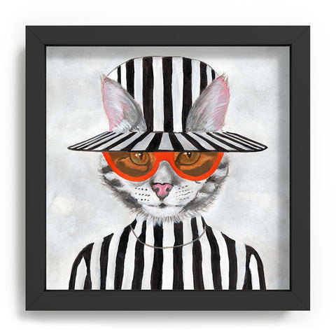 Coco de Paris Cat in stripy mood Recessed Framing Square