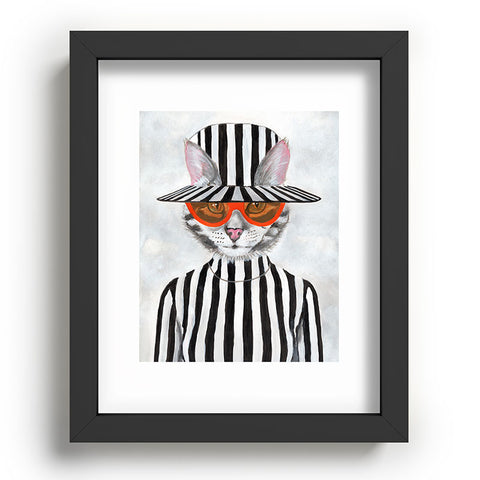 Coco de Paris Cat in stripy mood Recessed Framing Rectangle