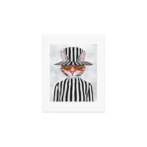 Coco de Paris Cat in stripy mood Art Print