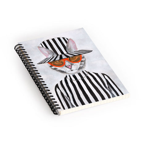 Coco de Paris Cat in stripy mood Spiral Notebook