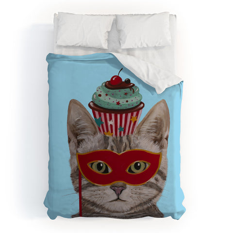 Coco de Paris Cat with cupcake Duvet Cover