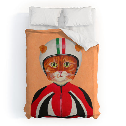 Coco de Paris Cat with helmet Duvet Cover