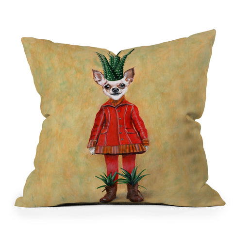 Coco de Paris Chihuahua Cactus Outdoor Throw Pillow