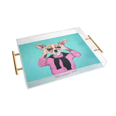 Coco de Paris Chihuahua is looking Acrylic Tray