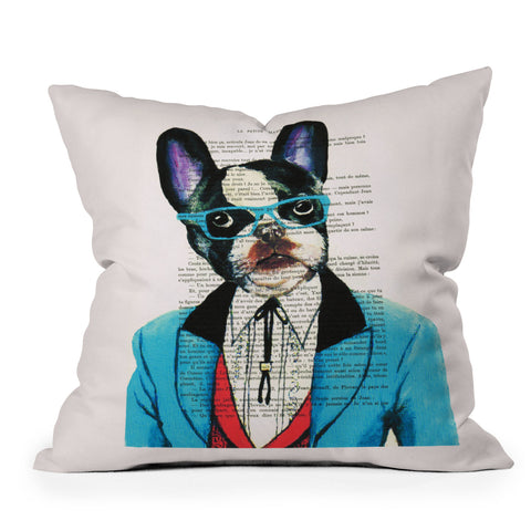 Coco de Paris Clever Bulldog Outdoor Throw Pillow