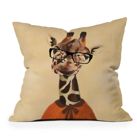 Coco de Paris Clever Giraffe Outdoor Throw Pillow