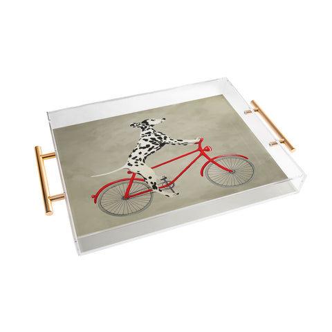 Coco de Paris Dalmatian on bicycle Acrylic Tray