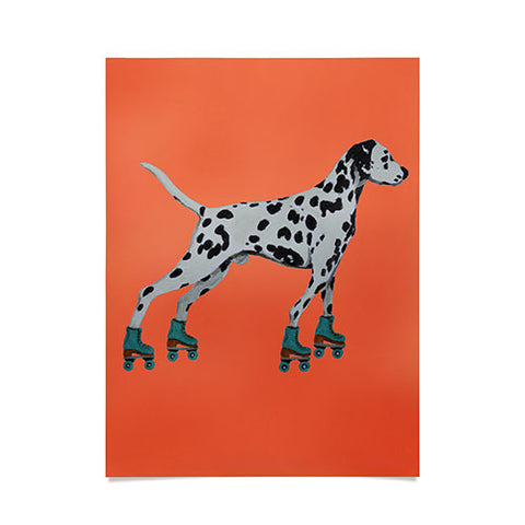 Coco de Paris Dalmatian rollerskater Poster
