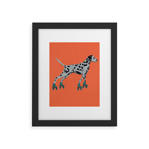 Coco de Paris Dalmatian rollerskater Framed Art Print