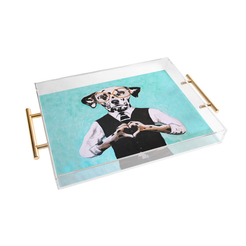 Coco de Paris Dalmatian with finger heart Acrylic Tray