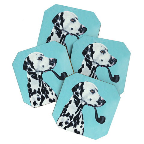 Coco de Paris Dalmatian with pipe Coaster Set