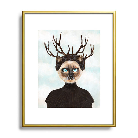 Coco de Paris Deer Cat Metal Framed Art Print