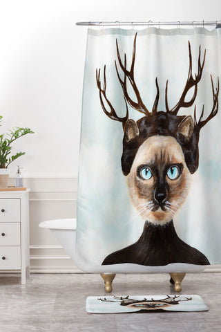 Coco de Paris Deer Cat Shower Curtain And Mat