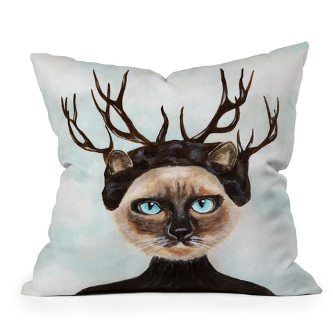 Coco de Paris Deer Cat Outdoor Throw Pillow