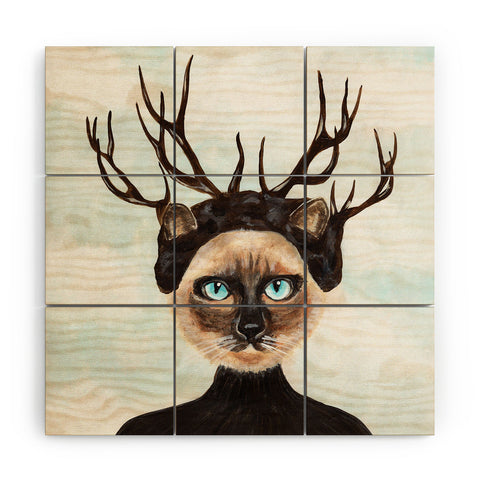 Coco de Paris Deer Cat Wood Wall Mural