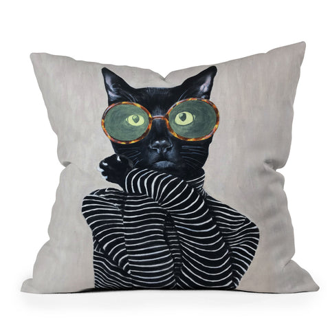 Coco de Paris Fashion cat Outdoor Throw Pillow