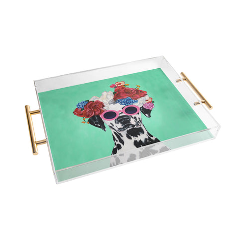 Coco de Paris Flower Power Dalmatian turquoise Acrylic Tray