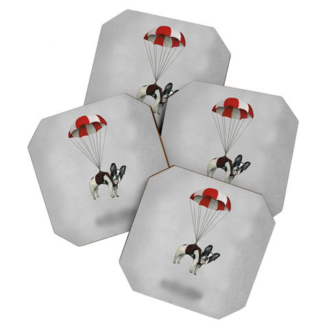 Coco de Paris Flying Frenchie Coaster Set