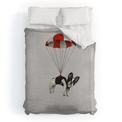 Coco de Paris Flying Frenchie Duvet Cover