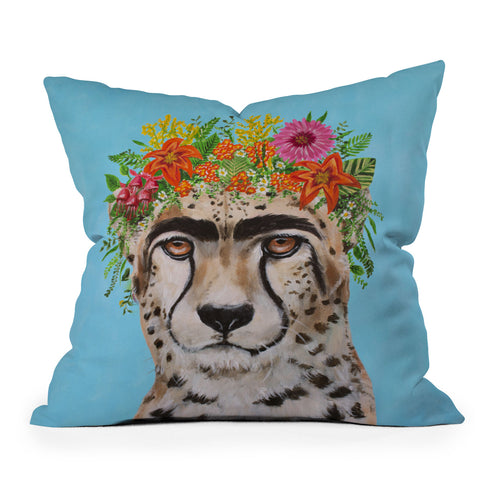 Coco de Paris Frida Kahlo Cheetah Outdoor Throw Pillow