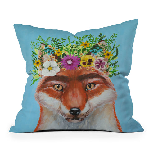 Coco de Paris Frida Kahlo Fox Outdoor Throw Pillow