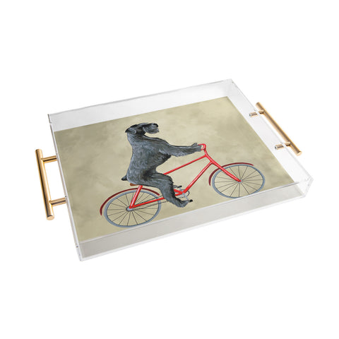 Coco de Paris Giant schnauzer on bicycle Acrylic Tray