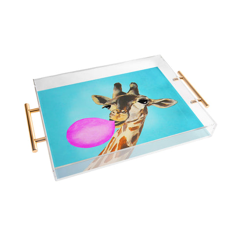 Coco de Paris Giraffe blowing bubblegum Acrylic Tray