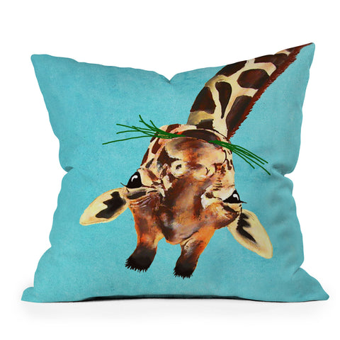 Coco de Paris Giraffe upside down Outdoor Throw Pillow
