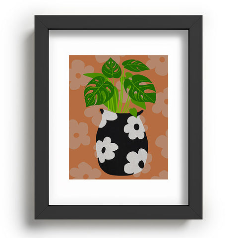 Coco de Paris Green plant retro style 1 Recessed Framing Rectangle