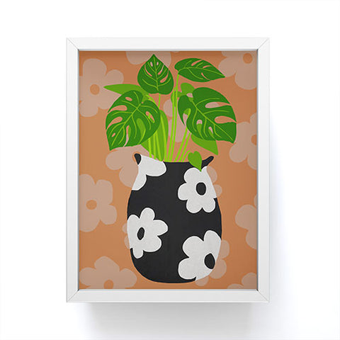 Coco de Paris Green plant retro style 1 Framed Mini Art Print