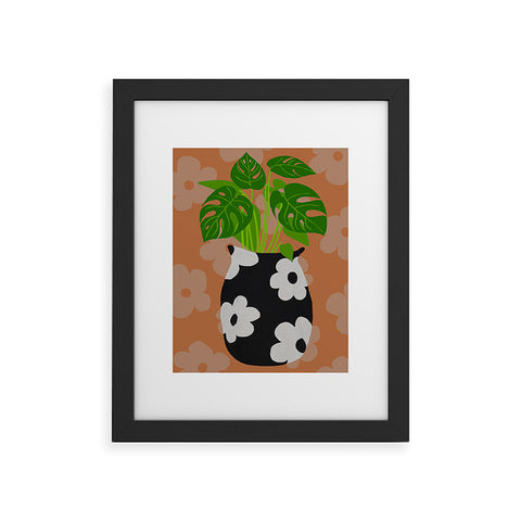 Coco de Paris Green plant retro style 1 Framed Art Print