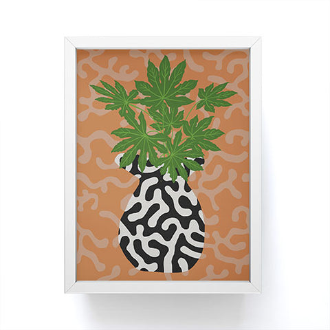 Coco de Paris Green plant retro style 2 Framed Mini Art Print
