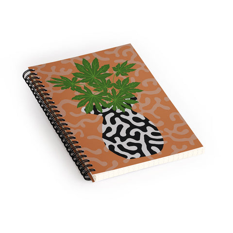 Coco de Paris Green plant retro style 2 Spiral Notebook