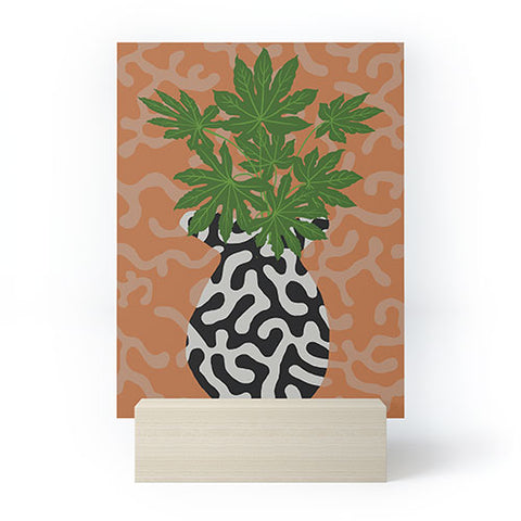 Coco de Paris Green plant retro style 2 Mini Art Print