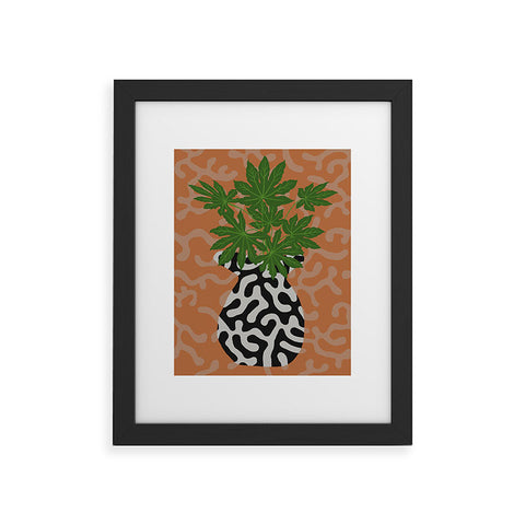 Coco de Paris Green plant retro style 2 Framed Art Print