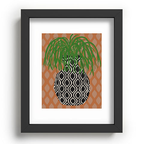 Coco de Paris Green plant retro style 3 Recessed Framing Rectangle