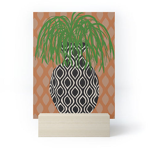 Coco de Paris Green plant retro style 3 Mini Art Print