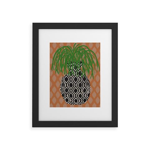 Coco de Paris Green plant retro style 3 Framed Art Print