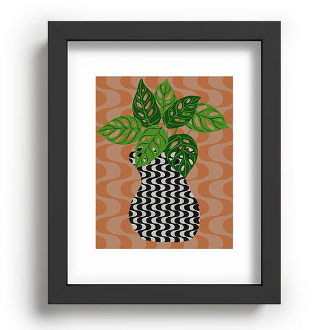 Coco de Paris Green plant retro style 4 Recessed Framing Rectangle