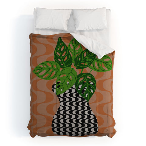 Coco de Paris Green plant retro style 4 Comforter