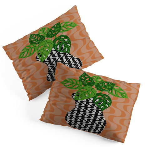 Coco de Paris Green plant retro style 4 Pillow Shams