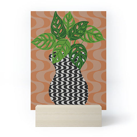 Coco de Paris Green plant retro style 4 Mini Art Print