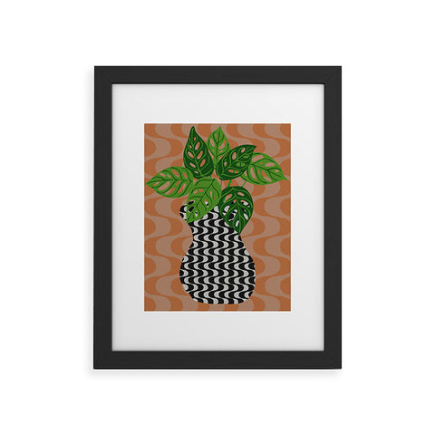 Coco de Paris Green plant retro style 4 Framed Art Print