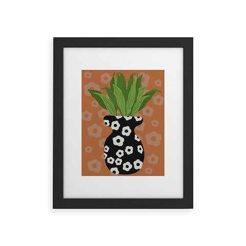 Coco de Paris Green plant retro style 5 Framed Art Print