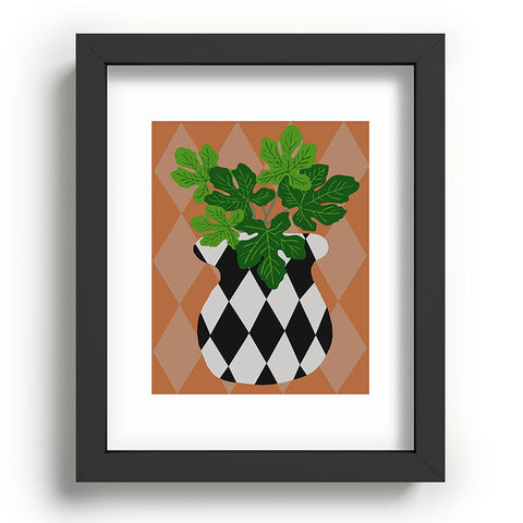 Coco de Paris Green plant retro style 6 Recessed Framing Rectangle