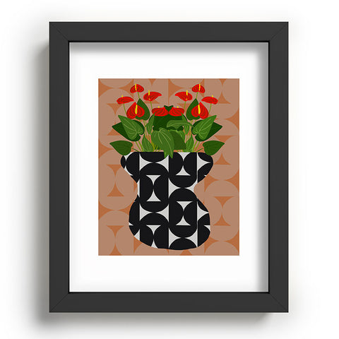 Coco de Paris Green plant retro style 7 Recessed Framing Rectangle