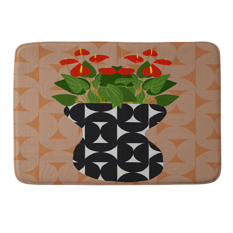 Coco de Paris Green plant retro style 7 Memory Foam Bath Mat