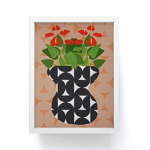 Coco de Paris Green plant retro style 7 Framed Mini Art Print