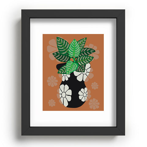 Coco de Paris Green plant retro style 8 Recessed Framing Rectangle