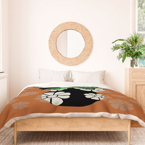 Coco de Paris Green plant retro style 8 Duvet Cover